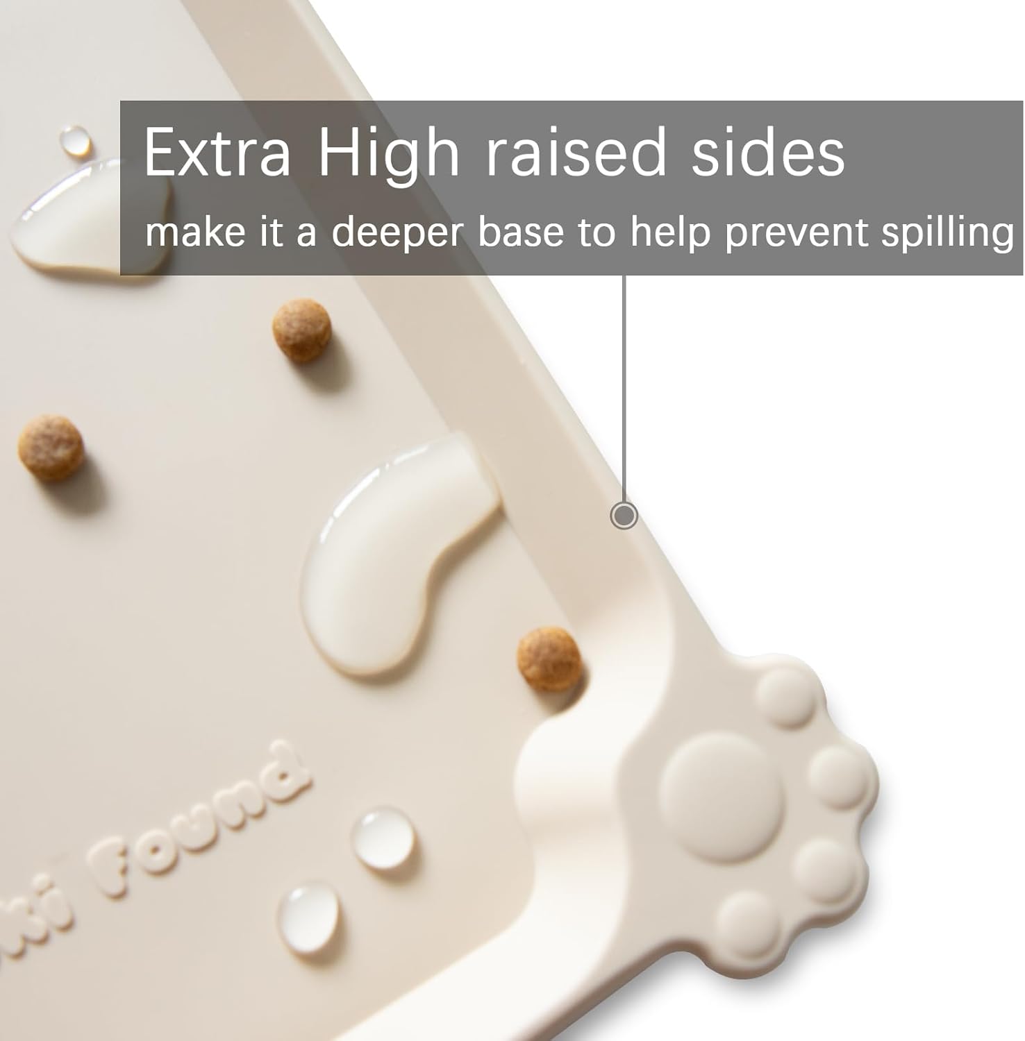 Hoki Found XX-Large Silicone Pet Food Mats - Non Slip Cat Dog Bowl Placemats - Waterproof Feeding Mats - Suitable for Carpet - Papayawhip - Pet Explorer