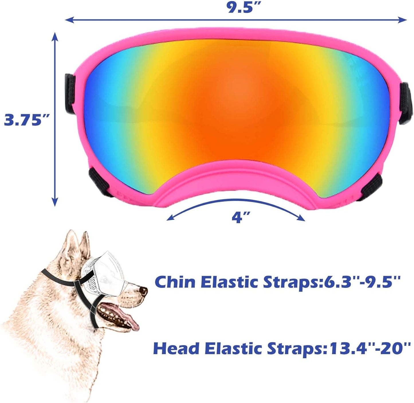 Winproof Large Dog Sunglasses with Adjustable Strap, UV Protection, Soft Goggles for Medium-Large Dogs - Pet Explorer