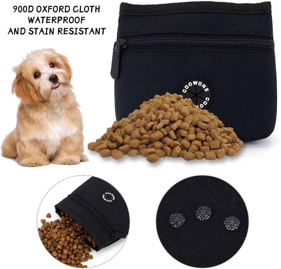 COOWONE Dog Treat Pouch with Pet Training Clicker, Detachable Dog Puppy Training Treat Bag, 900D Oxford Cloth Magnetic Closure Small Dog Poop Bag Holder for Travel or Outdoor Use - Pet Explorer