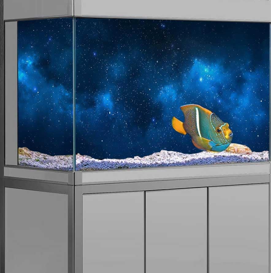 24X16IN Starry Aquarium Background, Art Starry Fish Tank Decorations Background, with 8 EVA Double-Sided Tape - Pet Explorer
