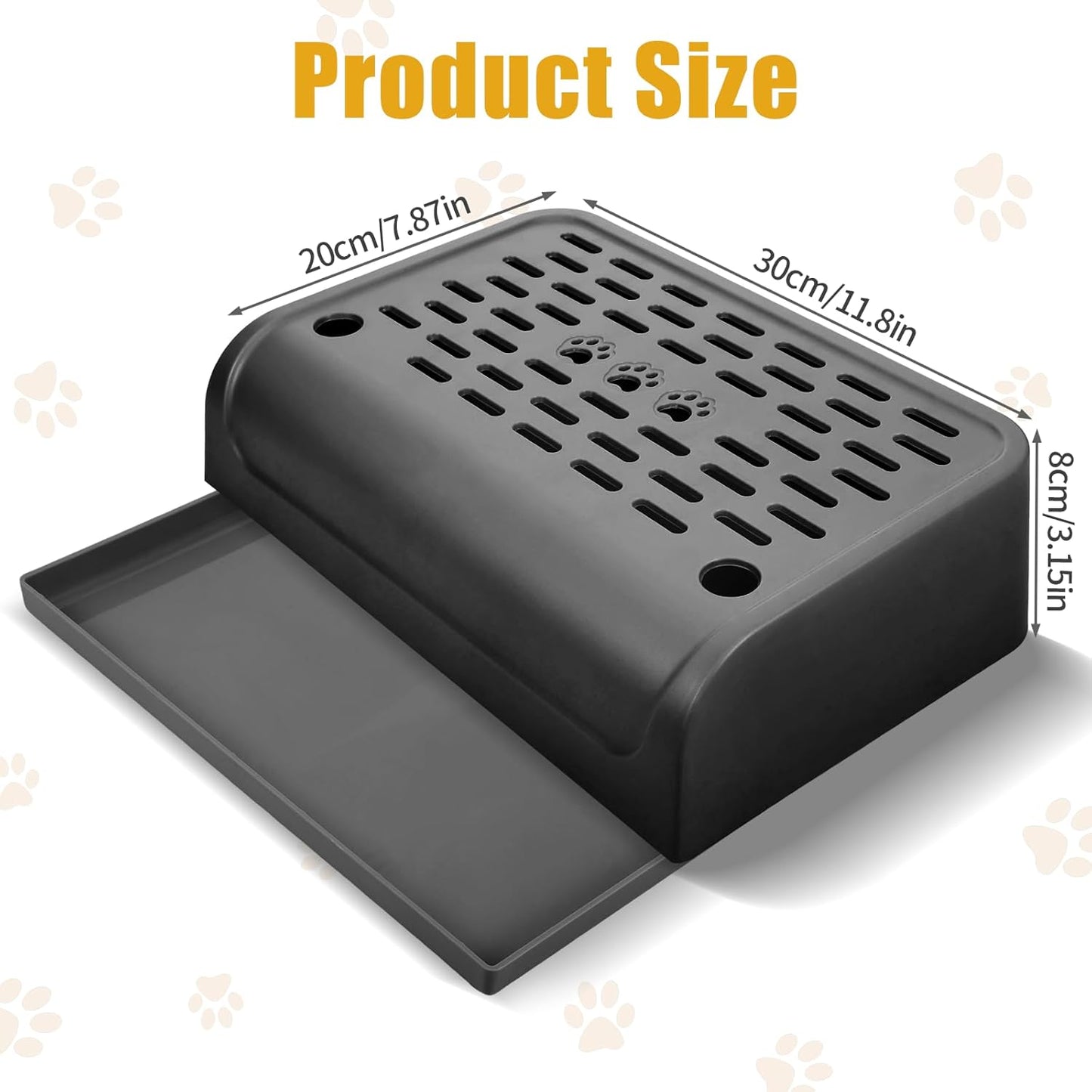 Cat Ramp for Litter Box Step, Stainless Steel Automatic Litter Box Ramp Cat Steps Mat with Filter Function, Double Layered Self Cleaning Cat Stairs with Storage Space for Litter Catcher (Black) - Pet Explorer