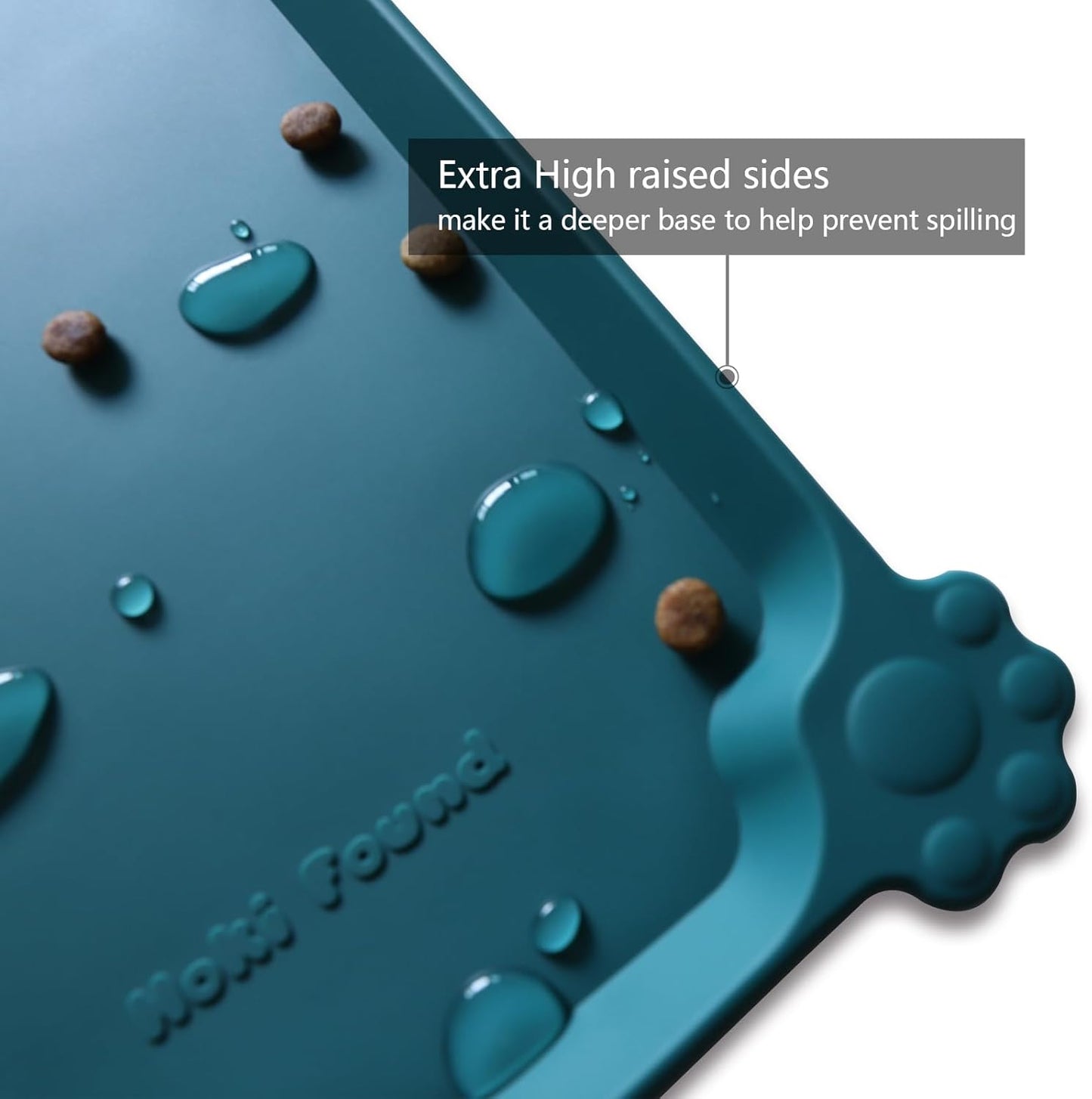 Hoki Found Large Silicone Pet Food Mats Tray - Non Slip Pet Dog Cat Bowl Mats Placemat - Dog Pet Cat Feeding Mat - Waterproof Dog Cat Food Mats -Pet Water Mats for Carpet - Sicilian Ocean - Pet Explorer