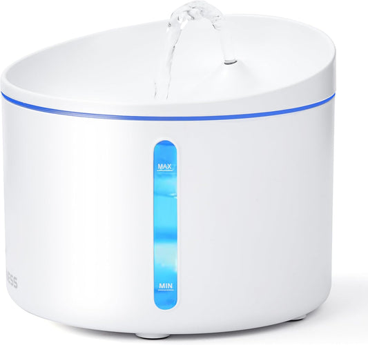 DOGNESS D06 Cat Water Fountain with Filter, Keep Water Fresh Automatic 3.2L Large Capacity Ultra Silent Removable Fresh Cat Water Dispenser for Dogs, Cats, Birds (3.2L White) - Pet Explorer