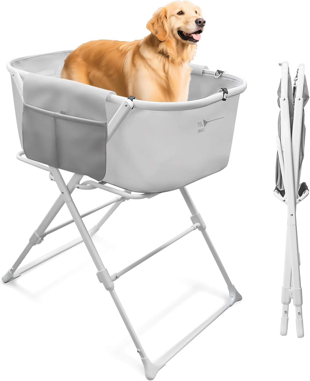 Portable Dog Bathtub, Elevatable Dog Washing Station for Bathing Shower and Grooming, Collapsible Dog Bath Tub for Small/Medium/Large Dogs, Cats & Other Pet (Medium Dogs Bathtub) - Pet Explorer