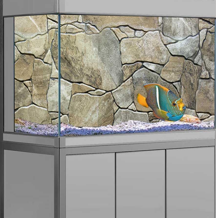 30X18IN Marble Aquarium Background, Art Marble Aquarium Background, Natural Marble Glass Terrarium Background with 8 EVA Double-Sided Tape - Pet Explorer