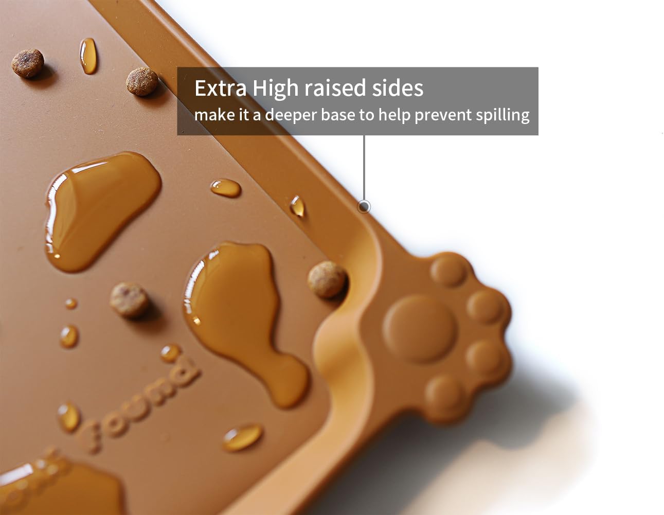 Hoki Found Silicone Pet Food Mats Tray - High-Lips Pet Dog Cat Bowl Mats - Dog Pet Cat Feeding Mat - Waterproof Dog Cat Food Mats -Pet Water Mats for Floors - Butterscotch - Pet Explorer