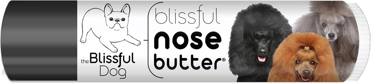 The Blissful Dog Poodle Nose Butter for Dry, Cracked Skin, Lick-Safe Dog Nose Balm with Moisturizing Shea Butter, Almond, Olive, and Essential Oils, Pet Supplies, Uncented, 0.15 oz. - Pet Explorer