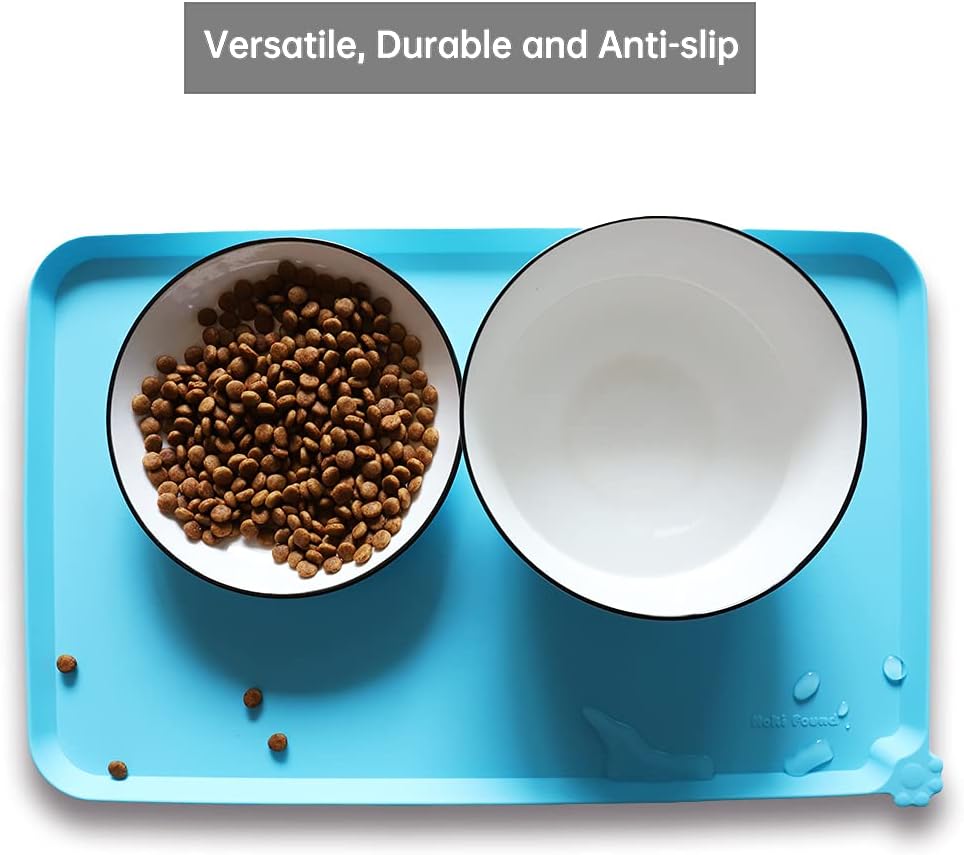 Hoki Found - Waterproof Pet Feeding Mats with High Lips, Multiple Size and Colors -A - Pet Explorer