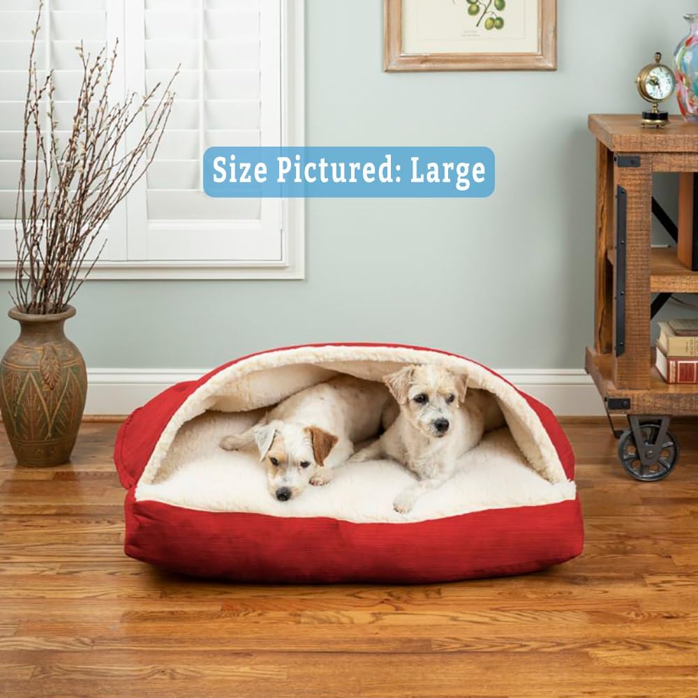 Snoozer Pet Products Rectangle Cozy Cave Dog Bed, Large, Red - Pet Explorer