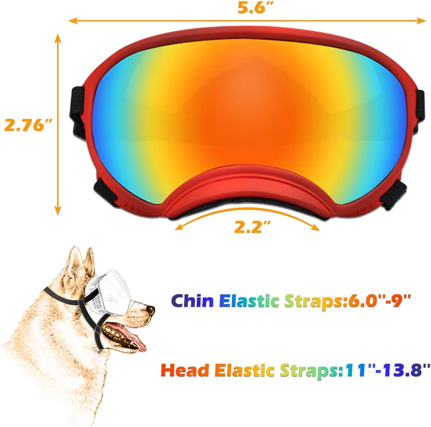 Medium Dog Sunglasses with Adjustable Strap UV Protection, Winproof Dog Puppy Sunglasses, Suitable for Medium Dog Pet Glasses, Dogs Eyes Protection,Soft Dog Goggles - Pet Explorer