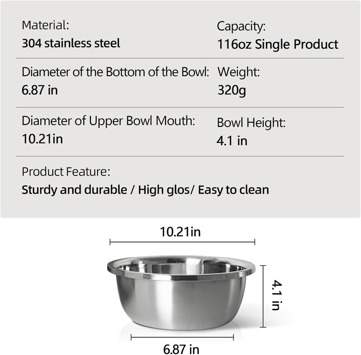 Stainless Steel Large Dog Bowl Set of 2, with 116 oz (15cup) High Capacity Metal Dog Food Bowls,Desirable Water and Food Bowls for Large, X-Large, and Giant Dogs,Heavy Duty, BPA-Free - Pet Explorer