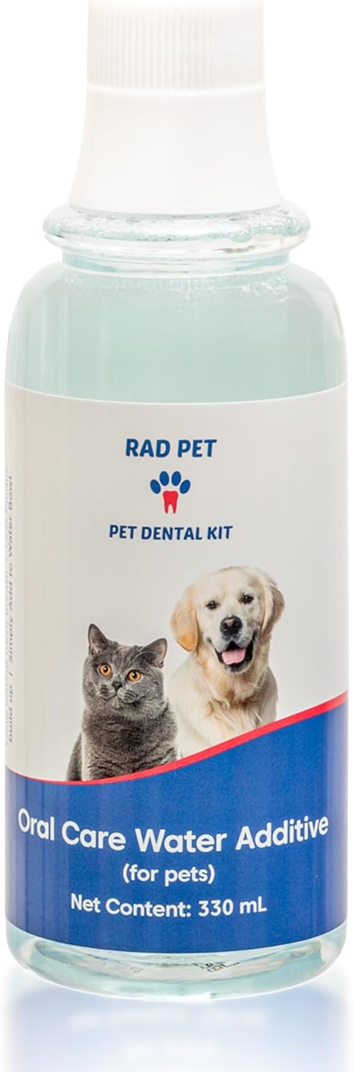 Rad Health Water Additive – Dog Dental Water Additive for Fresh Breath, Plaque & Tartar Control, Easy Mouthwash for Dogs & Cats, 330ml Formula Supports Daily Oral Hygiene, No Brushing Needed - Pet Explorer