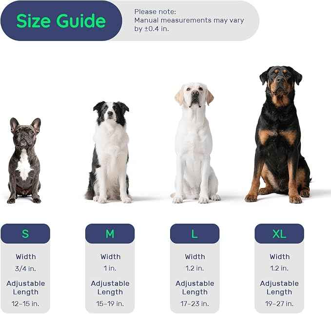 WhoseID Premium Leather Dog Collar for Large Dogs - IPX8 Waterproof AirTag Dog Collar | Magnetic Buckle Heavy Duty Collar | 450LB Escape-Proof | Reflective Dog Collar with AirTag Holder