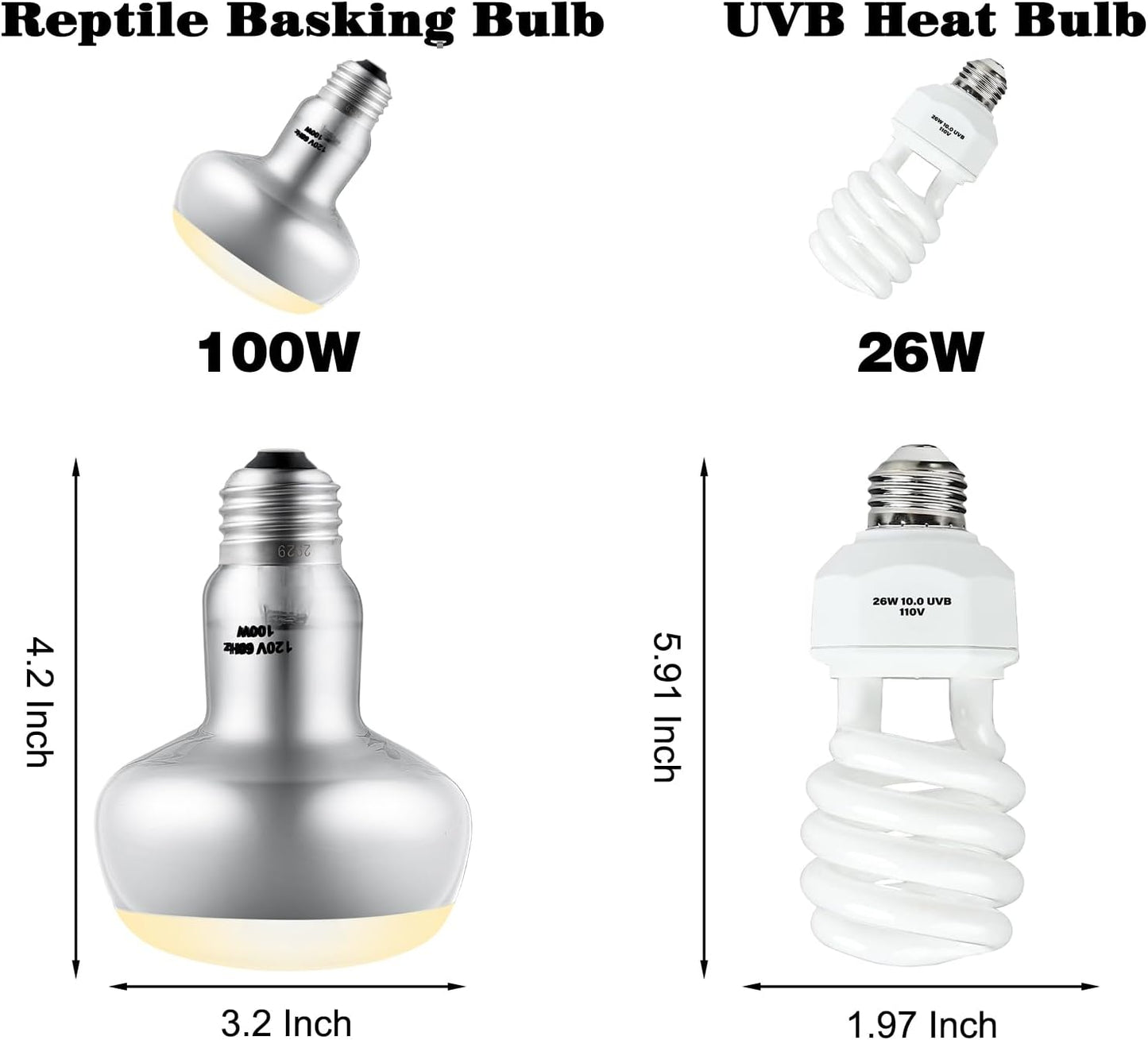 15inch Dual Reptile Light Fixture, Max 150W Dual Reptile Heat Lamp Fixture with 100W Basking Spot Lamp Bulb and 26W UVB Heat Bulb for Bearded Dragon Terrarium and Tortoise Habitat - Pet Explorer