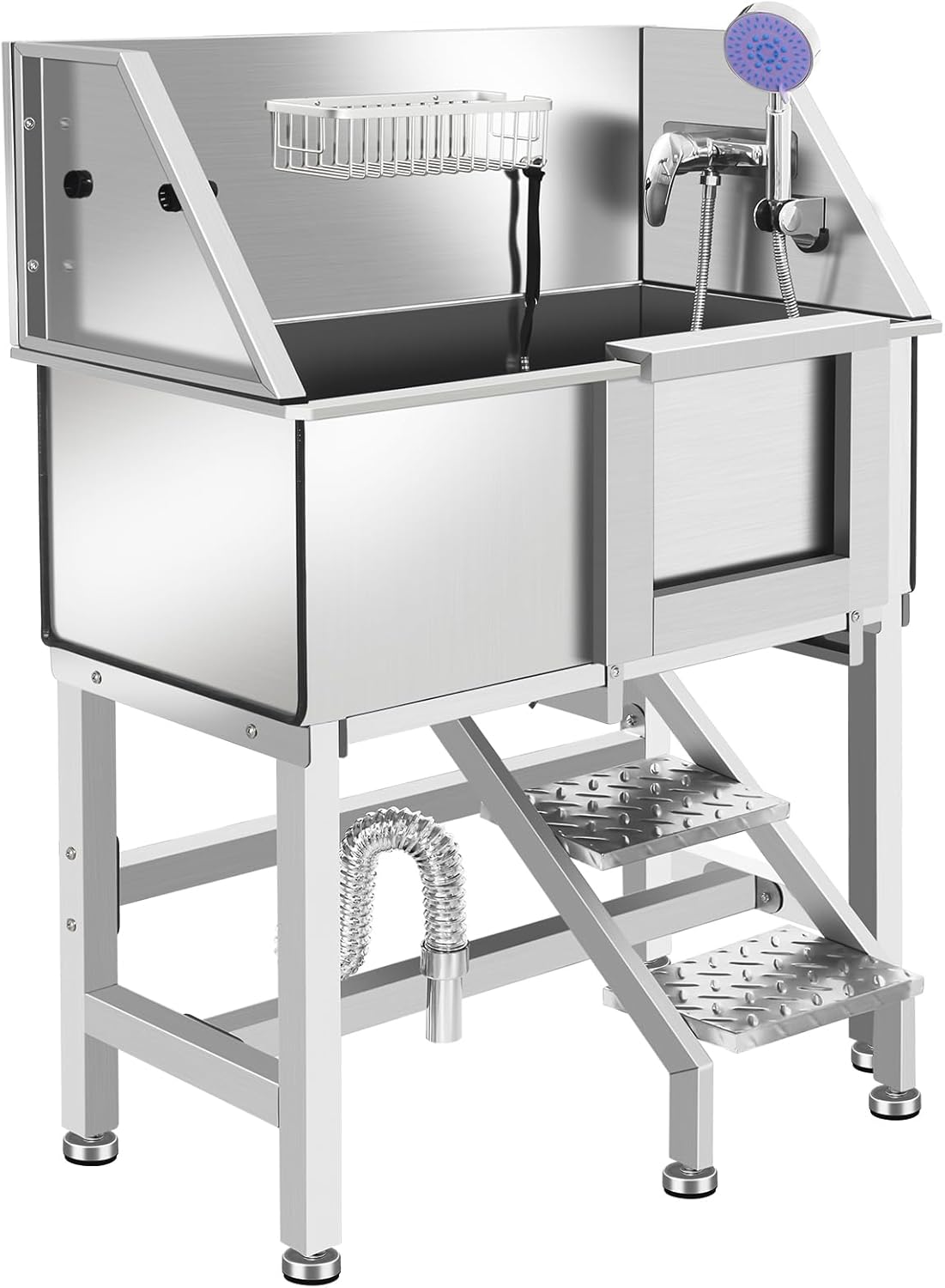 Electric Dog Bathing Station for Large Dogs, Height Adjustable Stainless Steel Dog Pet Washing Station, Professional Dog Grooming Tub with Electric Lift, Pet Wash Bath Station - Pet Explorer