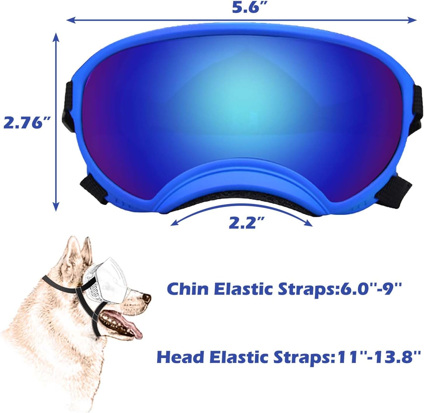 Medium Dog Sunglasses with Adjustable Strap UV Protection, Winproof Dog Puppy Sunglasses, Suitable for Medium Dog Pet Glasses, Dogs Eyes Protection,Soft Dog Goggles - Pet Explorer