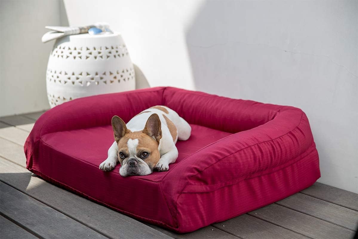 K9 Ballistics Tough Orthopedic Medium Bolster Dog Bed - Washable, Durable and Water Resistant Dog Bed - Made for (M) Medium Dogs, 33"x27", Blue Quartz