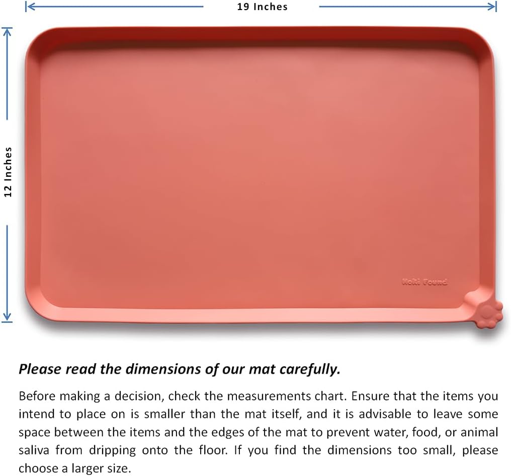 Hoki Found -Waterproof Pet Feeding Mats with High Lips - Multiple Size and Colors for Dogs, Cats & Others-BC - Pet Explorer