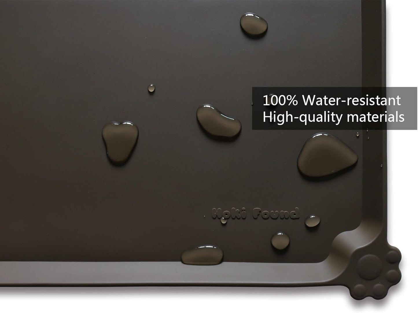 Hoki Found XX-Large Silicone Pet Food Mats Tray - Non Slip Pet Dog Cat Bowl Mats Placemat - Dog Pet Cat Feeding Mat - Waterproof Dog Cat Food Mats -Pet Water Mats for Carpet - Coffee - Pet Explorer