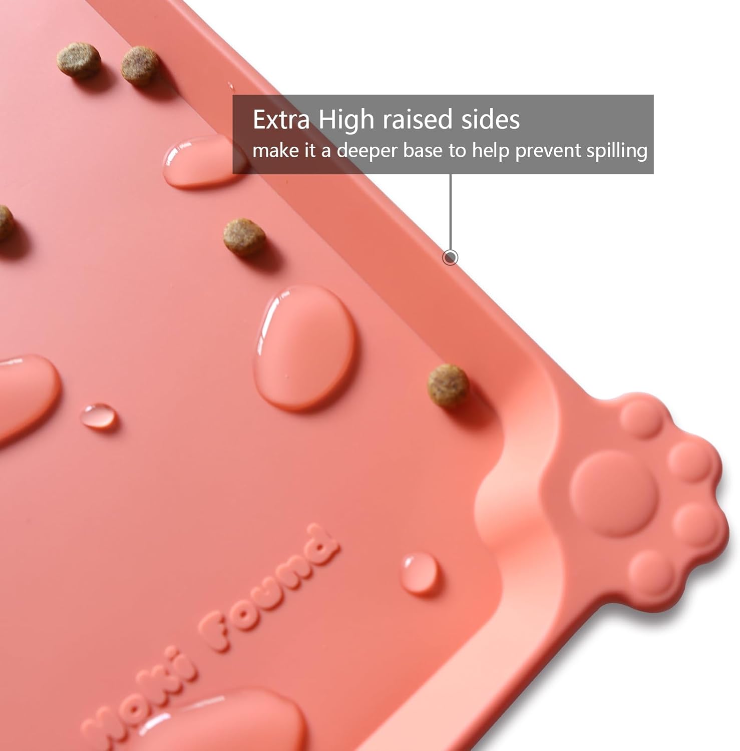 Hoki Found -Waterproof Pet Feeding Mats with High Lips - Multiple Size and Colors for Dogs, Cats & Others-BC - Pet Explorer