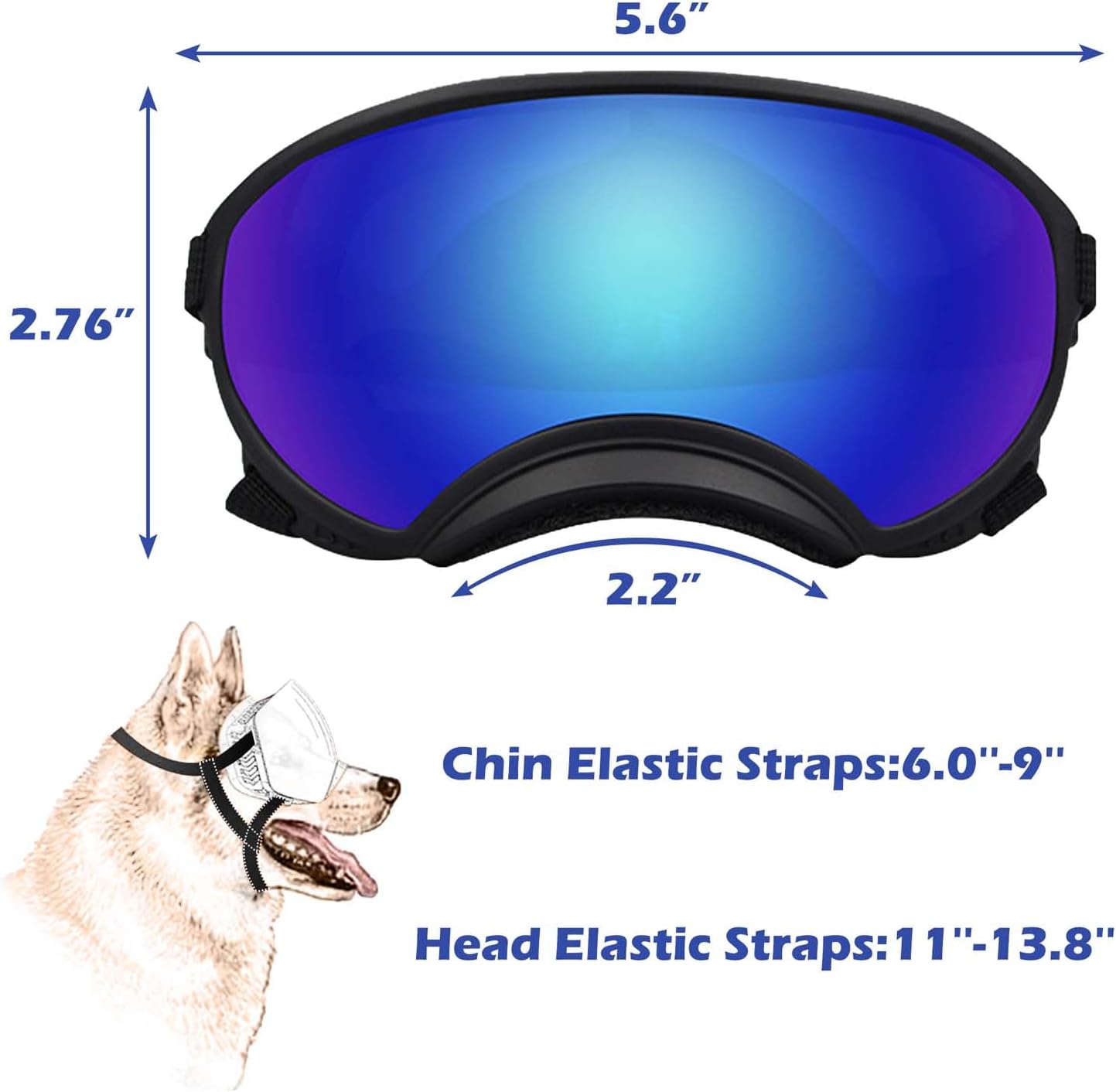 Medium Dog Sunglasses with Adjustable Strap UV Protection, Winproof Dog Puppy Sunglasses, Suitable for Medium Dog Pet Glasses, Dogs Eyes Protection,Soft Dog Goggles - Pet Explorer