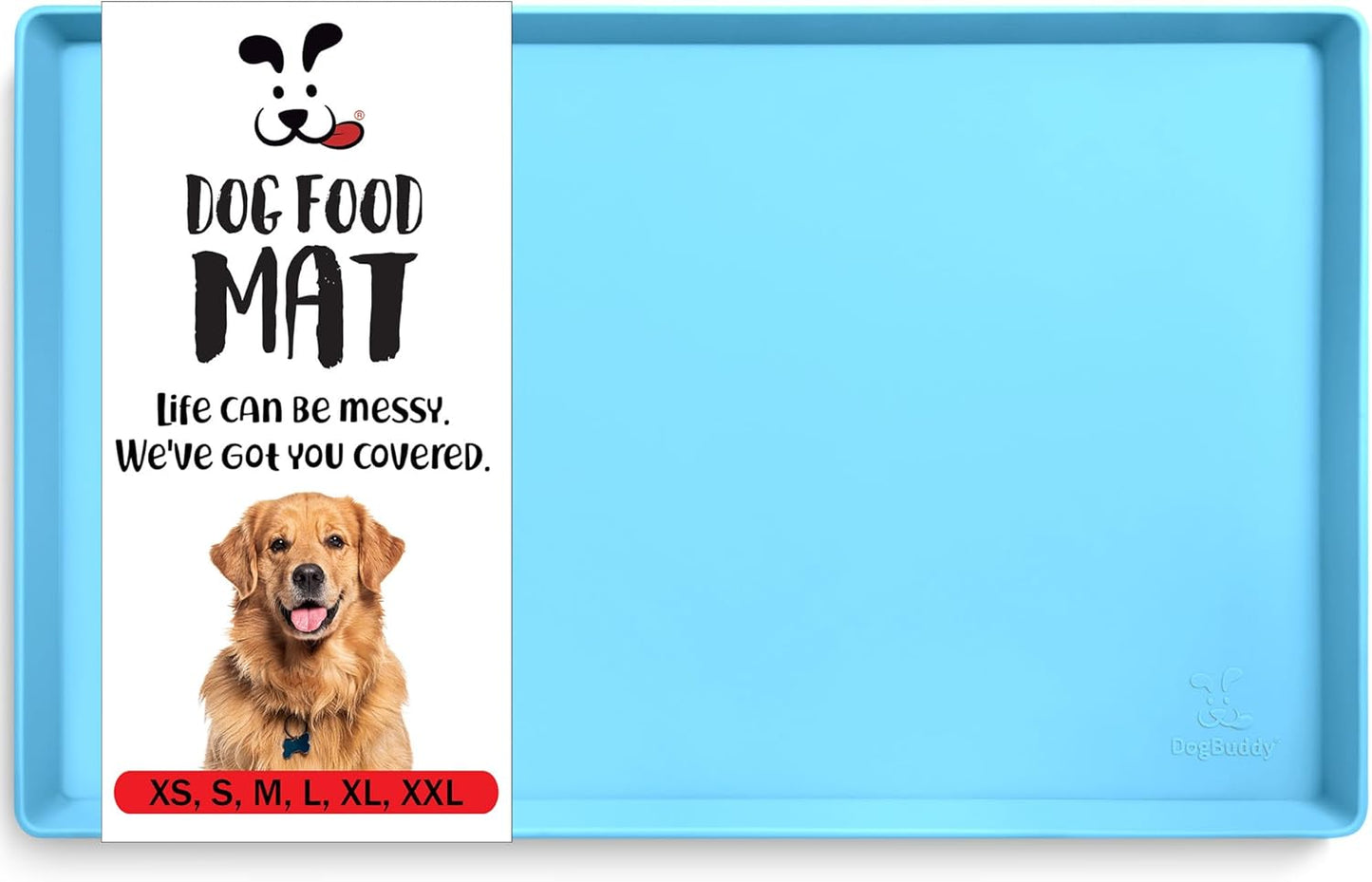 DogBuddy Dog Food Mat – Waterproof Dog Bowl Mat for Food and Water, Silicone Pet Feeding Mats for Floors, Non-Slip Placemat with High Edges for Dogs Bowls, Puppy Essentials (XXL: 32"x24", Maya) - Pet Explorer