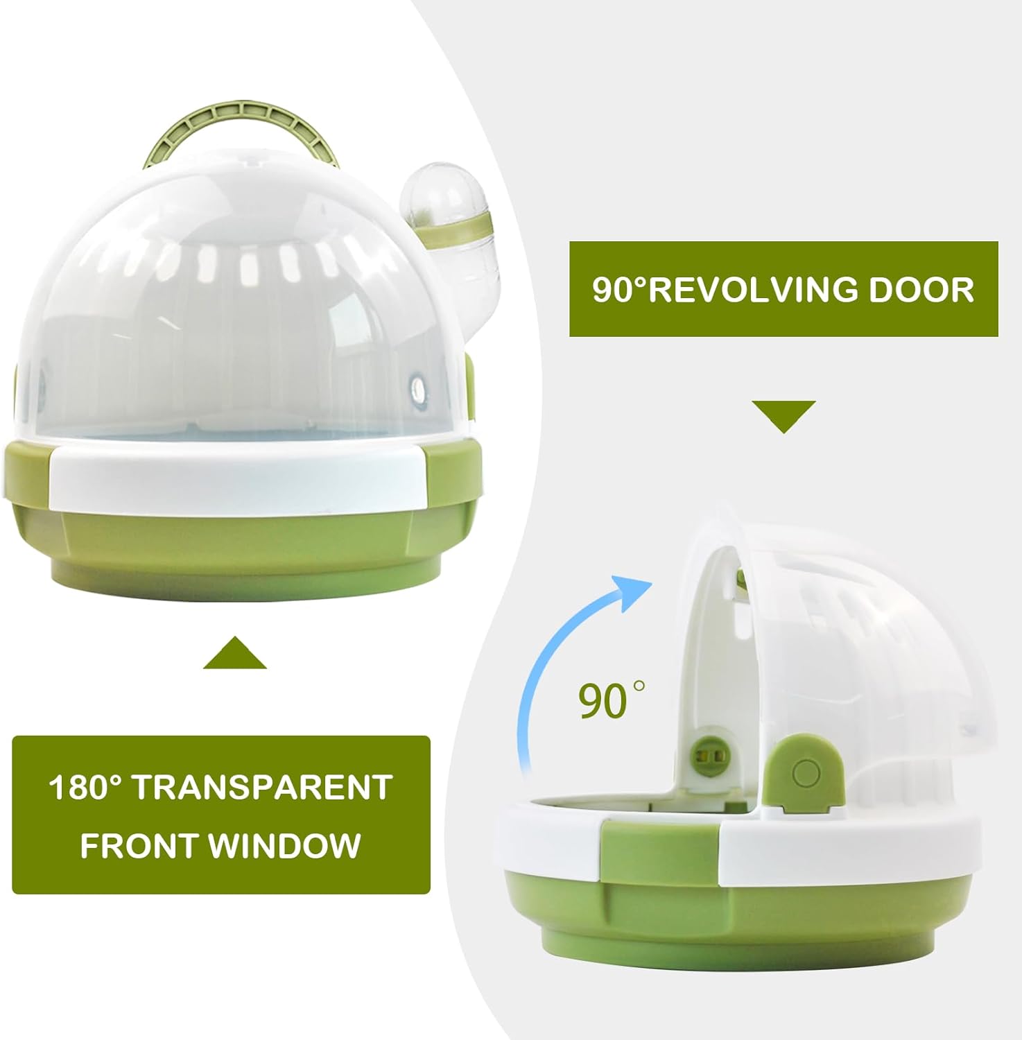 Hamster Carrier Cage with Water Bottle,Portable Dwarf Hamster Travel Carrier Plastic Guinea Pig Carrier Small Animal Breathable Outdoor Cage for Hamsters Chinchillas Hedgehog (Green) - Pet Explorer