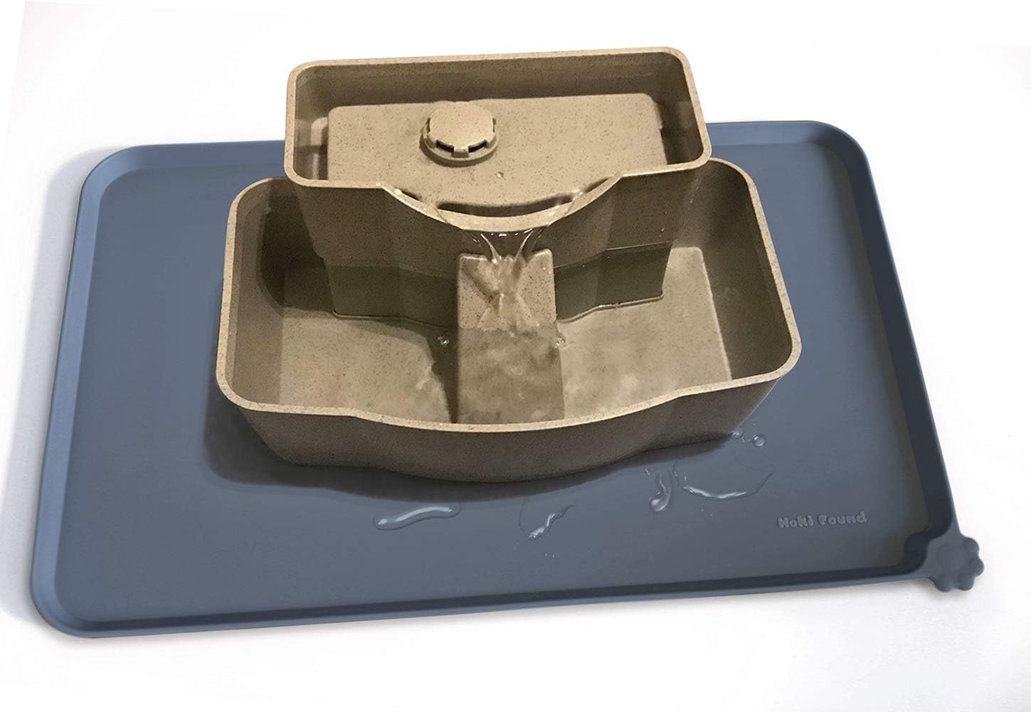 Hoki Found -Waterproof Pet Feeding Mats with High Lips - Multiple Size and Colors for Dogs, Cats & Others-G - Pet Explorer