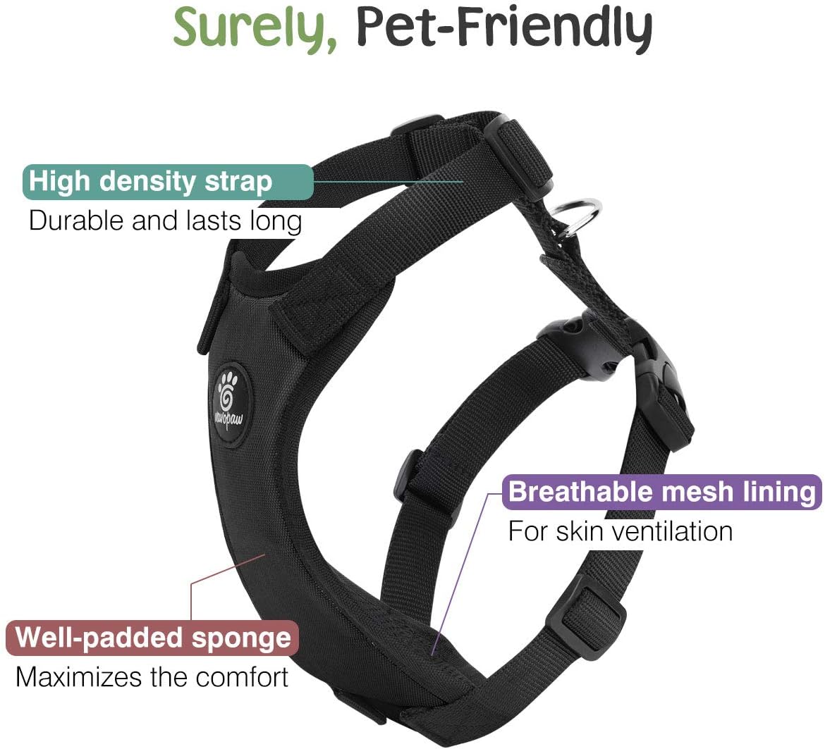 Dog Seat Belt, Safety Vest Dog Car Harness with Adjustable Buckle Dog Seat Belt for Vehicle Nylon Pet Safety Seat Belts Heavy Duty(L, Black) - Pet Explorer