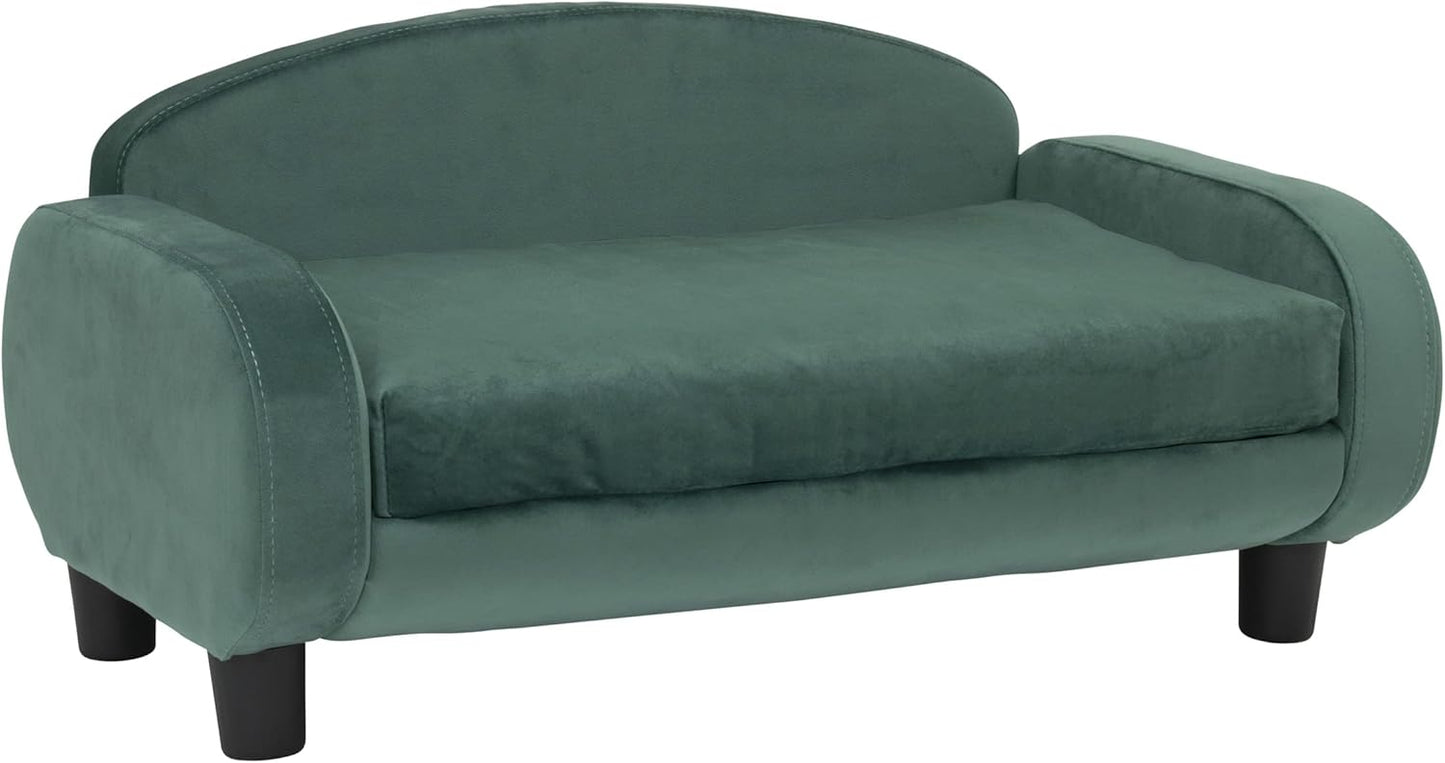 Paws & Purrs Cat Sofa Bed, Pet Couch for Indoor Cats Elevated Cat Beds with Removable Washable Mattress Cover for Kitten, Puppy or Small Animal- 31.5" Wide, Teal - Pet Explorer