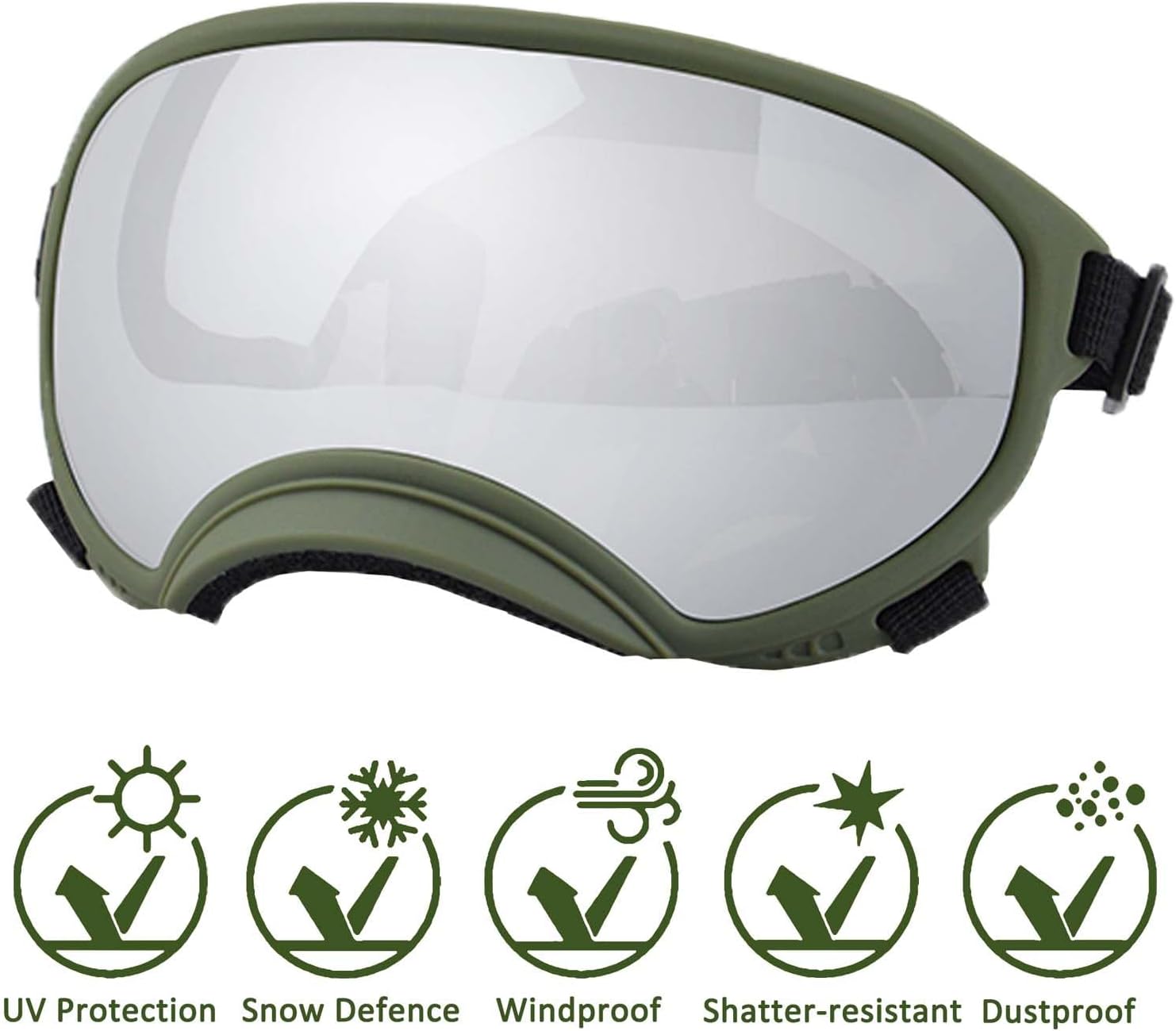 Medium Dog Sunglasses with Adjustable Strap UV Protection, Winproof Dog Puppy Sunglasses, Suitable for Medium Dog Pet Glasses, Dogs Eyes Protection,Soft Dog Goggles - Pet Explorer