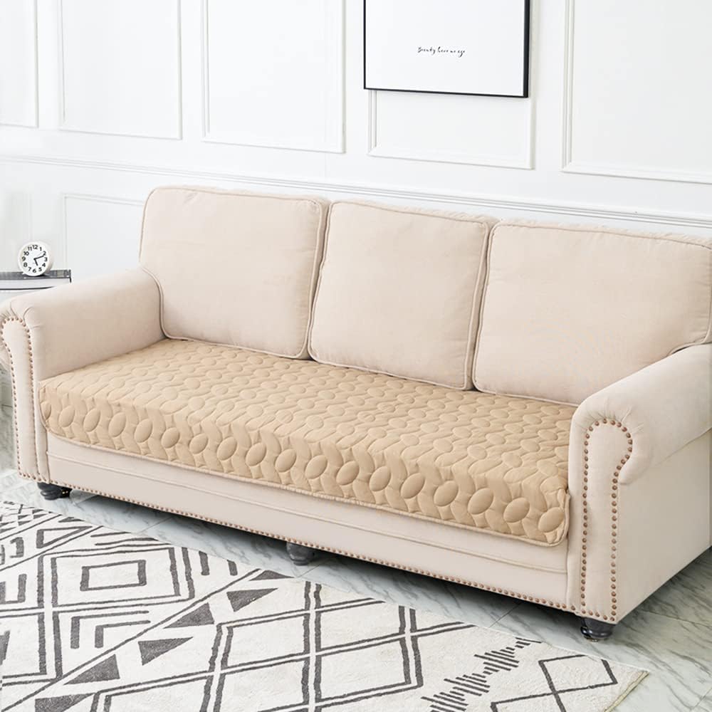 Ameritex Pet Bed Cover Dog Bed Blanket for Sofa and Furniture Waterproof New Pattern Design (30x70 Inch, Beige) - Pet Explorer