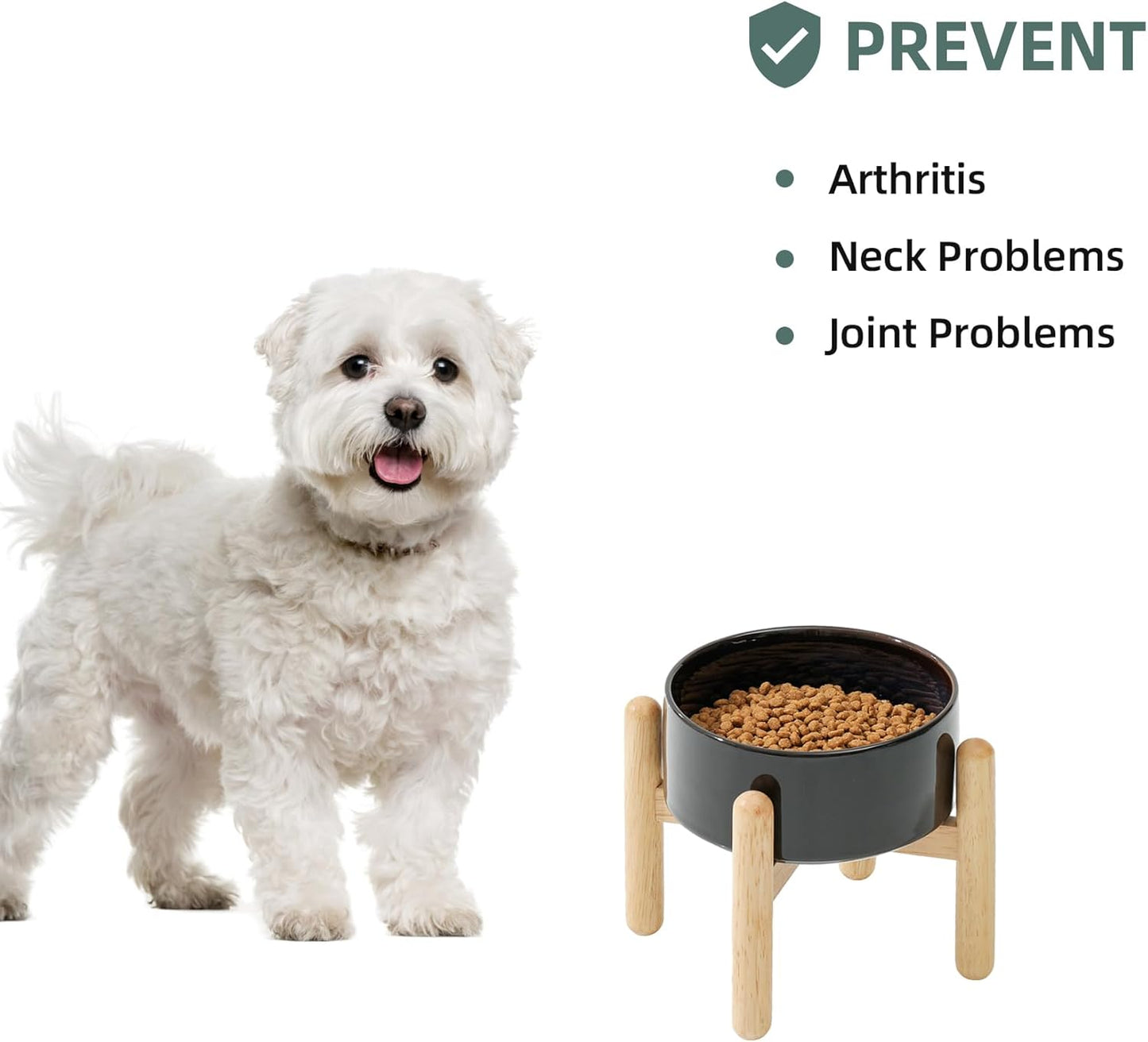 Ceramic 6.1inch Raised Dog Bowl with Stand for Small and Medium Dog Dish Pet Food and Water Bowl (Single Bowl with Stand - Starry Sky) - Pet Explorer