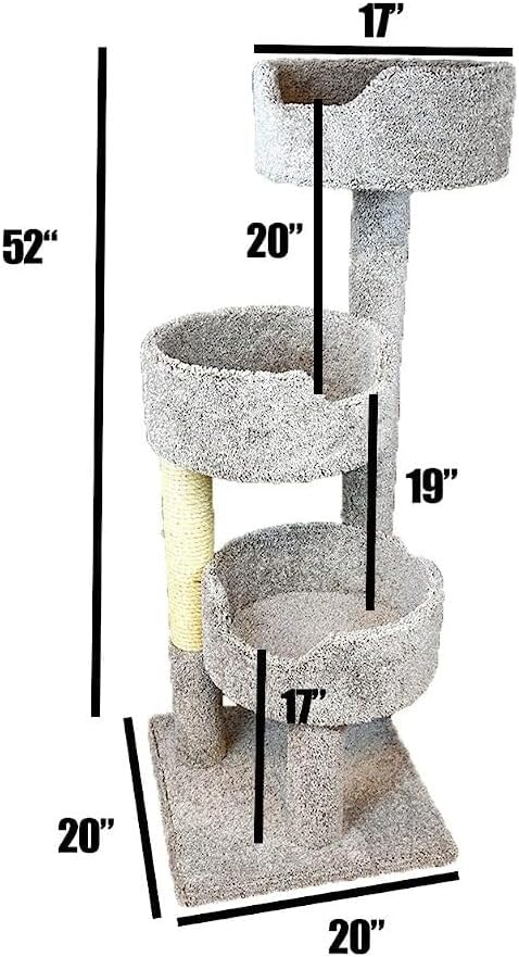 Deluxe Cat Tower with spacious cat perches and scratching post for Large Cats