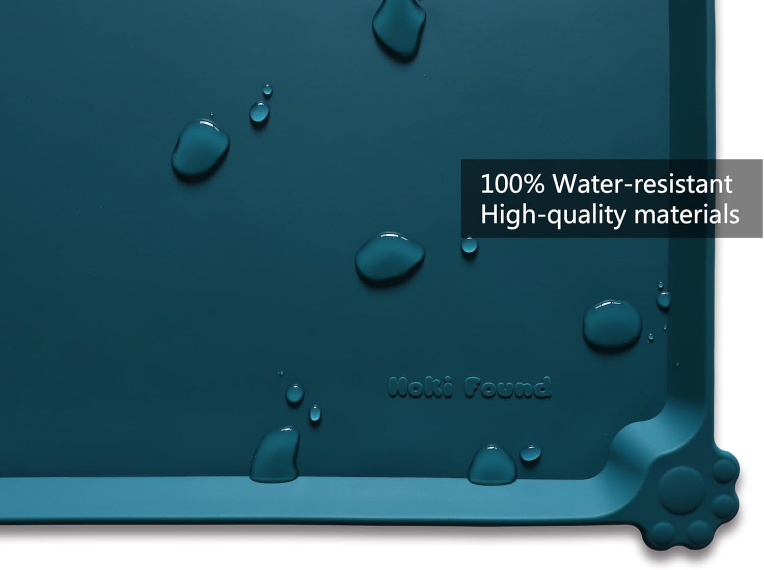 Hoki Found Large Silicone Pet Food Mats Tray - Non Slip Pet Dog Cat Bowl Mats Placemat - Dog Pet Cat Feeding Mat - Waterproof Dog Cat Food Mats -Pet Water Mats for Carpet - Sicilian Ocean - Pet Explorer