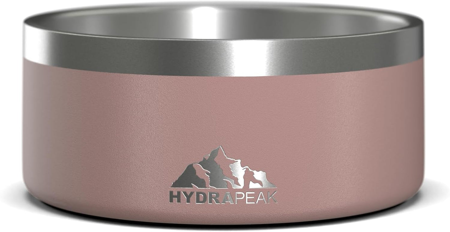 Hydrapeak Dog Bowl; Non Slip Stainless Steel; Water and Food Dish; Large Sized and Small Dogs; 32oz 64oz; Multiple Sizes; 4 Cup | Rosewood - Pet Explorer