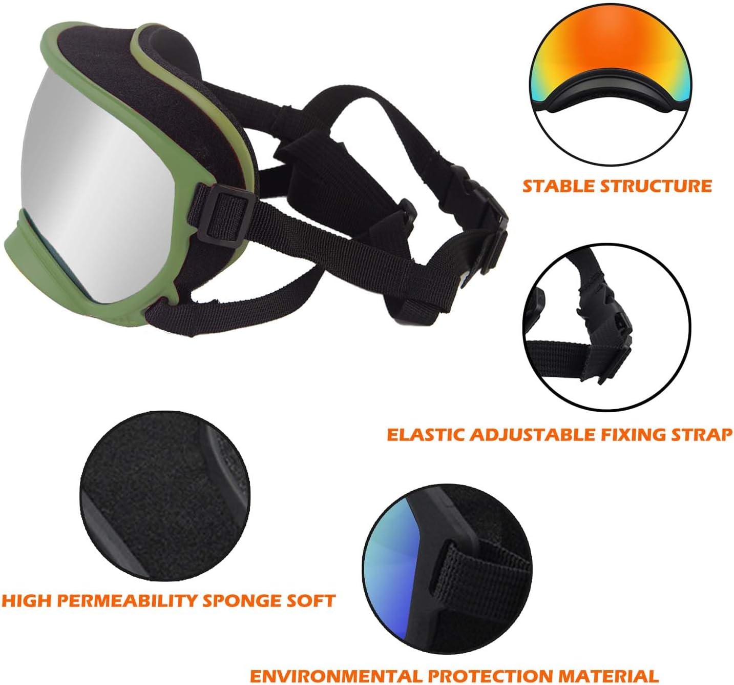 Medium Dog Sunglasses with Adjustable Strap UV Protection, Winproof Dog Puppy Sunglasses, Suitable for Medium Dog Pet Glasses, Dogs Eyes Protection,Soft Dog Goggles - Pet Explorer