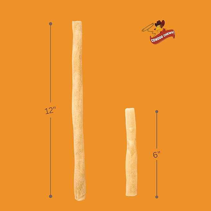 Cowdog Chews Collagen Sticks 12" (10 Pack) - Odor-Free, All Natural Collagen Dog Chews for Healthy Joints, Skin & Coat. Best Rawhide and Bully Stick Alternative Filled with Collagen Goodness.