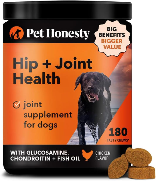 Hip & Joint Health - Dog Joint Supplement Support for Dogs with Glucosamine Chondroitin, MSM, Turmeric - Glucosamine for Dogs Soft Chews - Advanced Pet Joint Support and Mobility - 180 ct - Pet Explorer