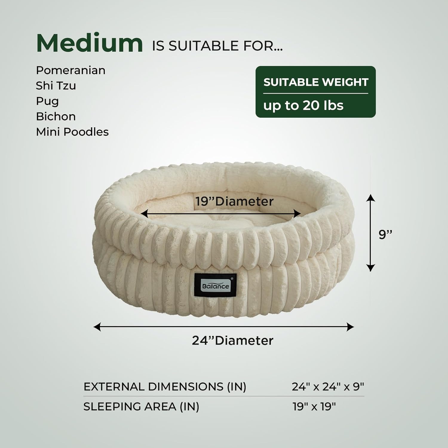 BALANCE Cat Bed Kitten Bed, Washable Round Cat Beds for Indoor Cats,Super Soft Plush Faux Fur Pet Bed for Puppy and Kitten with Anti-Slip Bottom - Pet Explorer