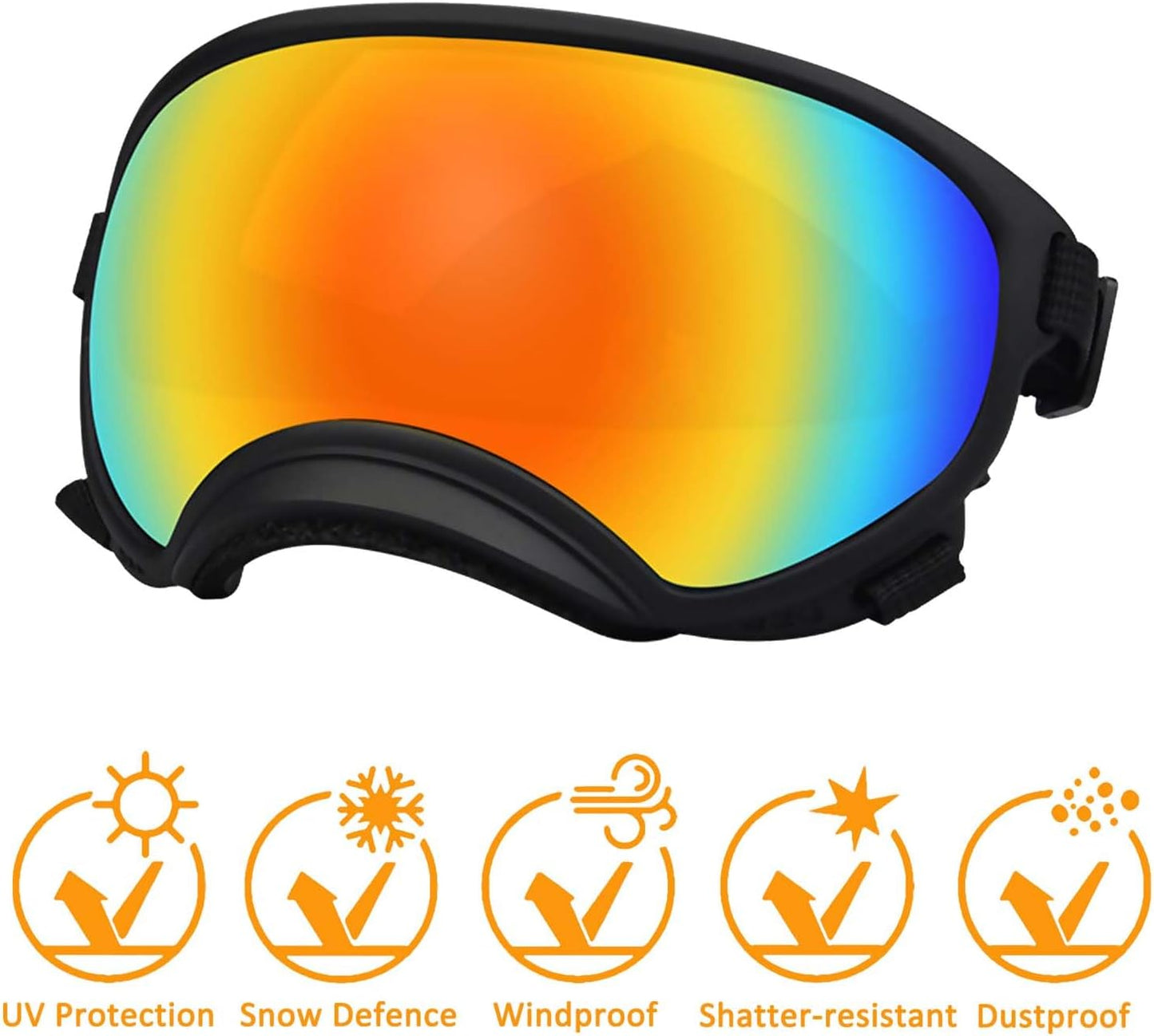 Medium Dog Sunglasses with Adjustable Strap UV Protection, Winproof Dog Puppy Sunglasses, Suitable for Medium Dog Pet Glasses, Dogs Eyes Protection,Soft Dog Goggles - Pet Explorer