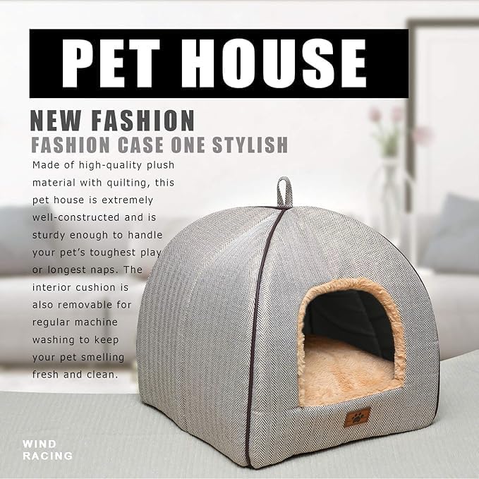 Cat Bed for Indoor Cats - Cat Cave Beds Cat House Cat Tent with Removable Washable Cushioned Pillow, Soft Kitten beds,Cat Beds & Furniture, for Small and Medium Pet Bed - Pet Explorer