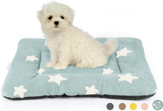 Mora Pets Dog Crate Pad Kennel Bed Crate Mat for Small Dogs Washable Cute Star Pet Bed for Dog Cage Ultra Soft Flat Puppy Cat Kitten Pillow Cushion for Sleeping Anti-Slip Blue 24 x 18 - Pet Explorer