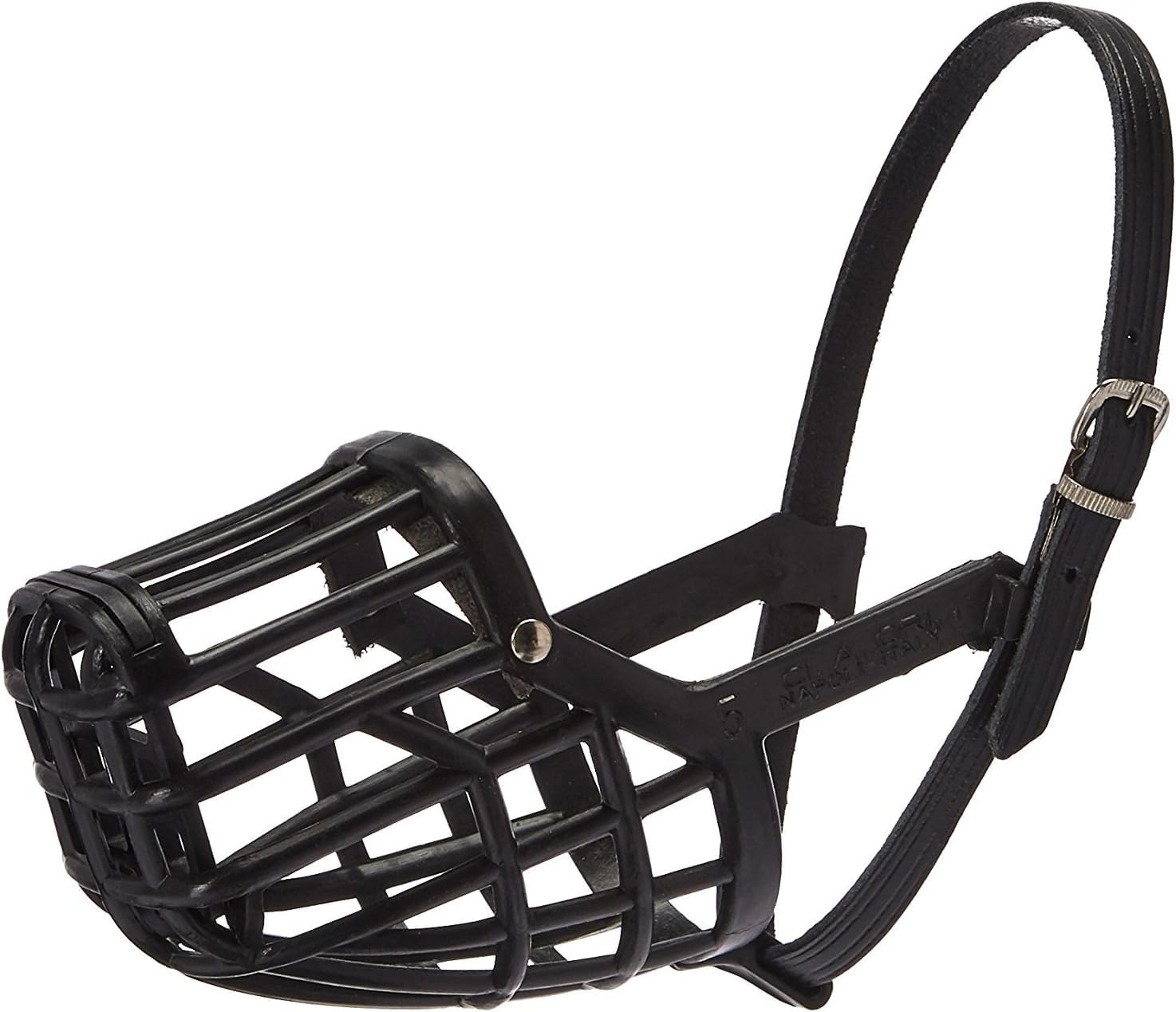 Leather Brothers Italian Basket Dog Muzzle, Adjustable Secure Fit, Comfortable Design, Training and Safety, Averts Biting, Prevents Chewing and Scavenging, Perfect for Grooming - Black, Size 6 - Pet Explorer