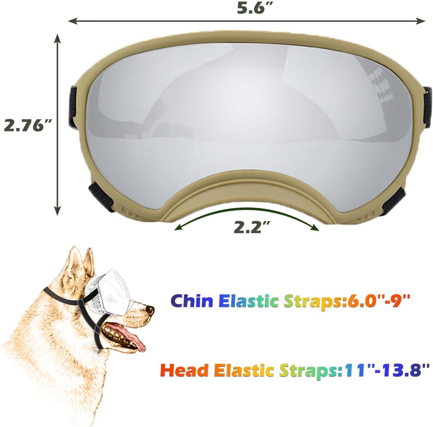 Medium Dog Sunglasses with Adjustable Strap UV Protection, Winproof Dog Puppy Sunglasses, Suitable for Medium Dog Pet Glasses, Dogs Eyes Protection,Soft Dog Goggles - Pet Explorer