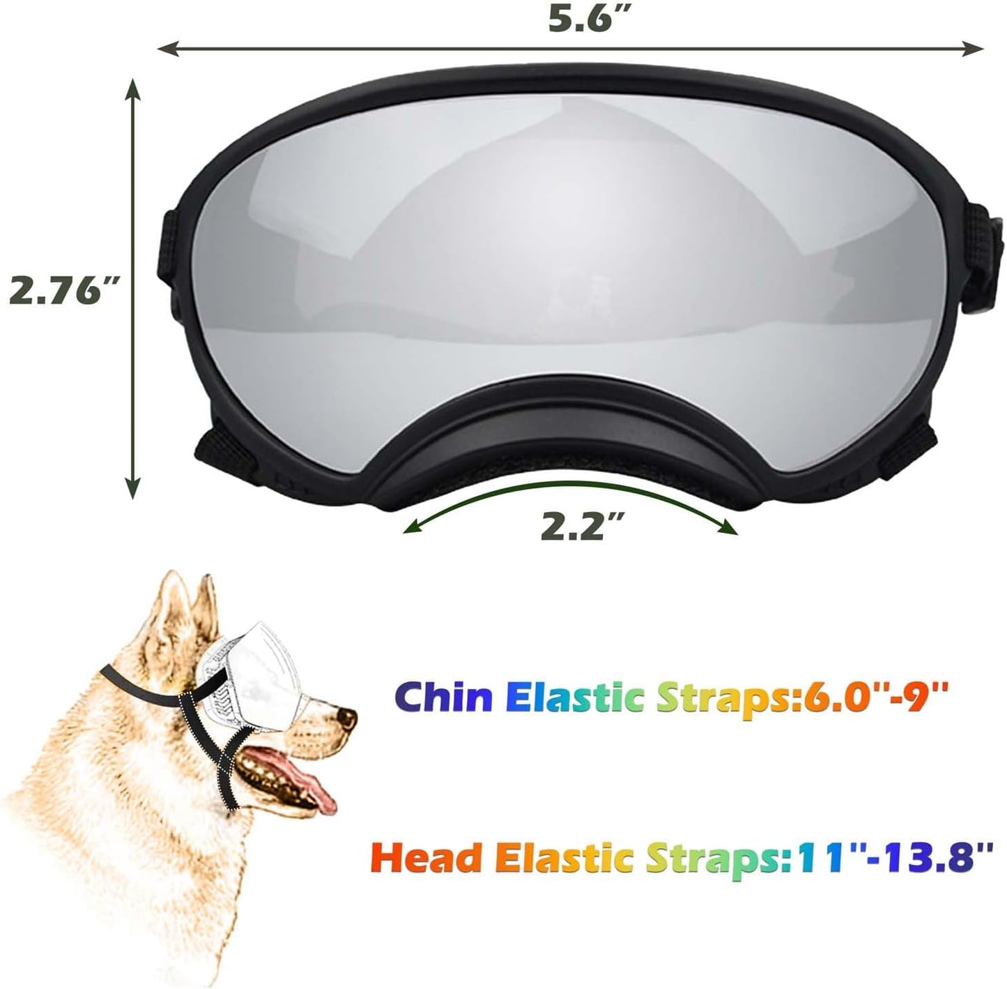 Medium Dog Sunglasses with Adjustable Strap UV Protection, Winproof Dog Puppy Sunglasses, Suitable for Medium Dog Pet Glasses, Dogs Eyes Protection,Soft Dog Goggles - Pet Explorer