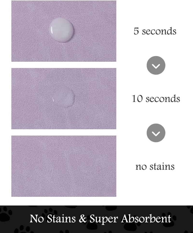 Pet Feeding Mat-Absorbent Dog Mat for Food and Water Bowl-No Stains Quick Dry Water Dispenser Mat-Dog Accessories Pet Supplies-Bowl for Messy Drinkers（Purple,23"x34" - Pet Explorer