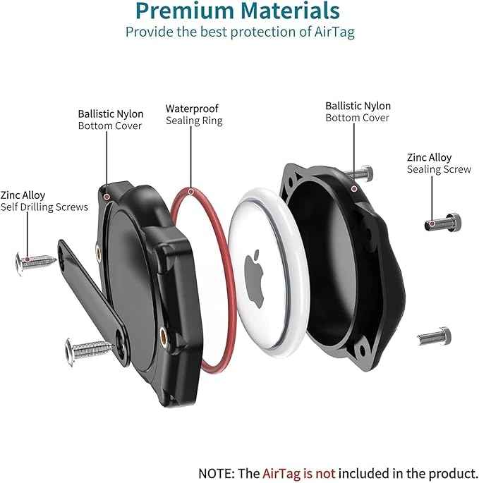 AirTag Dog Collar Holder, 100% Waterproof Air Tag Mount, Compatible with Apple Air Tag for Dogs & Cat Collars, Ultra-Durable Dog Collar AirTag Holder - Fits All Width Collars (2 Pack)
