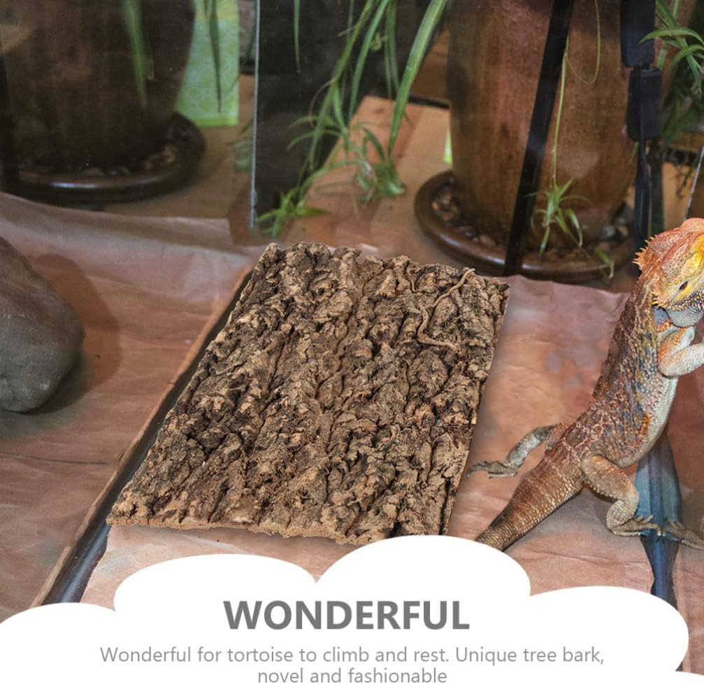 Totority Cork Bark 3Pcs Plants Decor Cork Terrarium Background, Cork Tile Background Decorative Tree Bark Adornment Reptile Climbing Plaything for Gecko Lizard Tortoise Frog Bearded Dragon Tank Access - Pet Explorer
