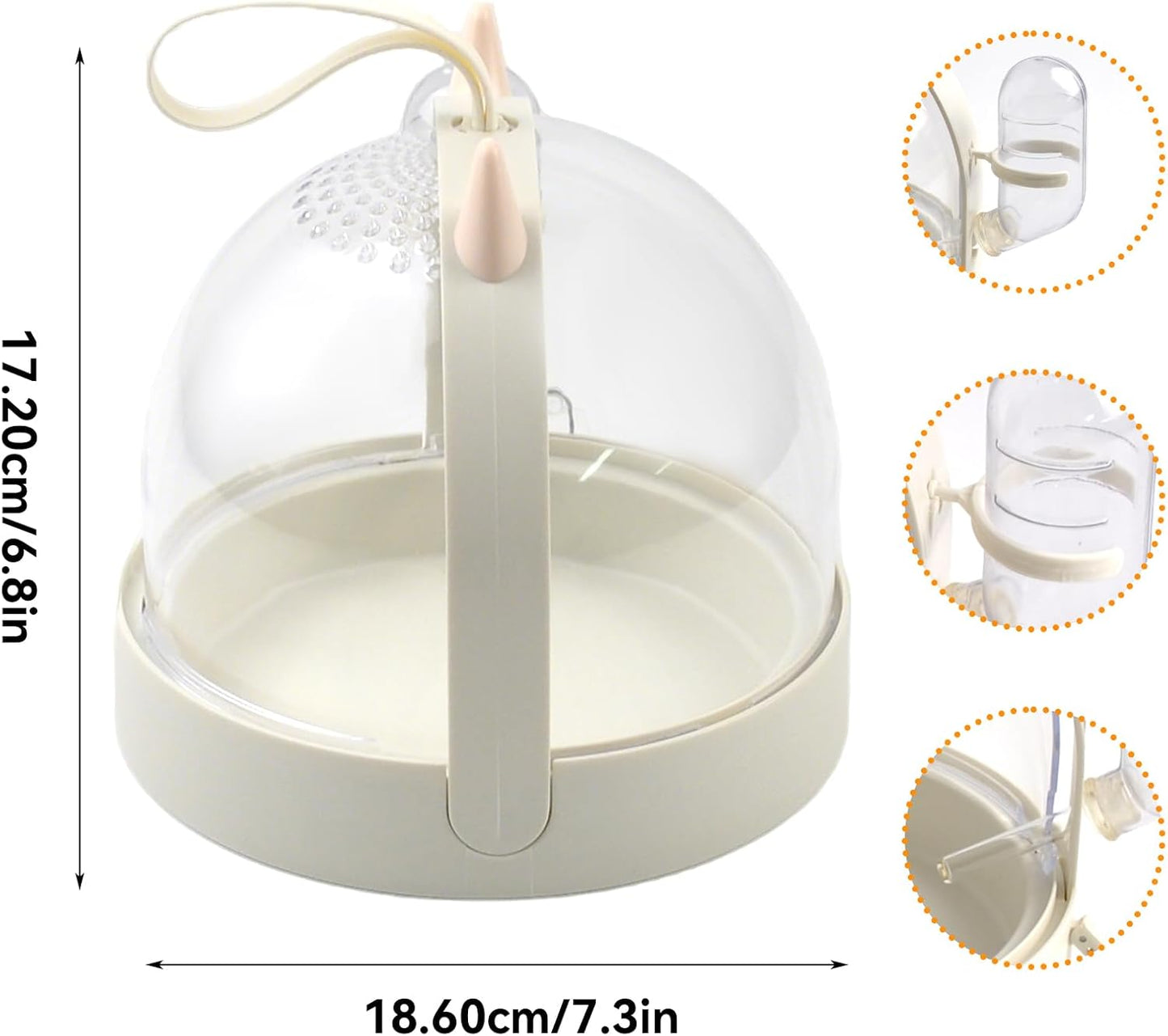 Hamster Portable Cage Travel Case,Hamster Carrying Cage High Permeability Guinea Pig Travel Cage with Water Bottle Travel Carrier for Gerbils Mice Guinea Pigs Sugar Glider(White) - Pet Explorer